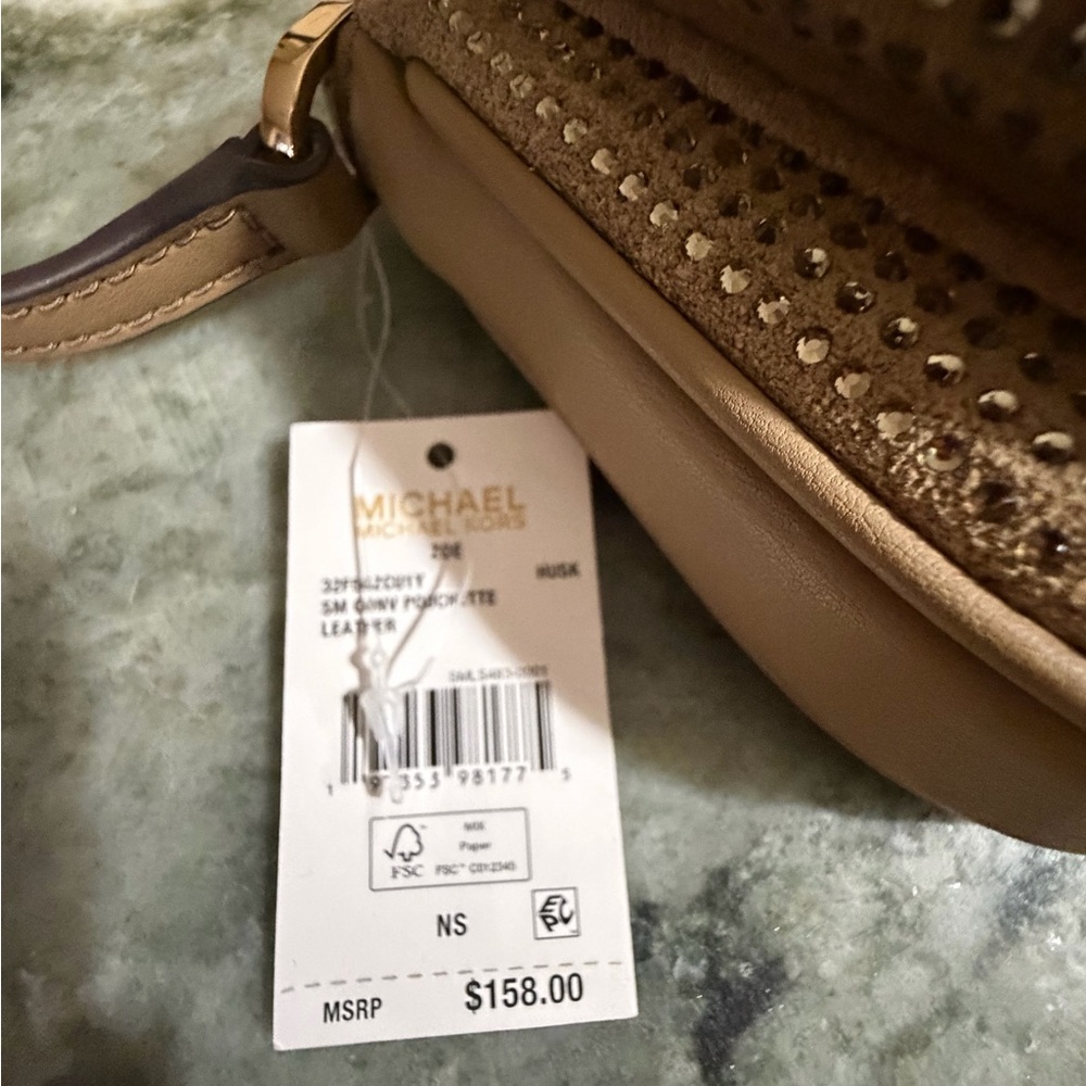 Michael Kors Zoe Small Rhinestoned Cargo Utility Shoulder Bag - Picture 5 of 6